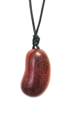 忠之路情侣黑檀木相思豆吊坠项链