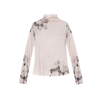 繁花后构想杏色高领修身打底衫春