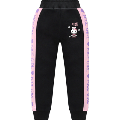 女童一体绒裤子加绒加厚卫裤