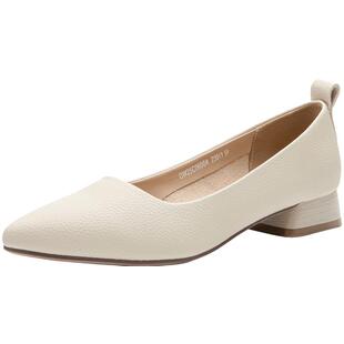 大东浅口鞋女鞋2026春季新款时尚休闲优雅方跟低跟套脚尖头C0600