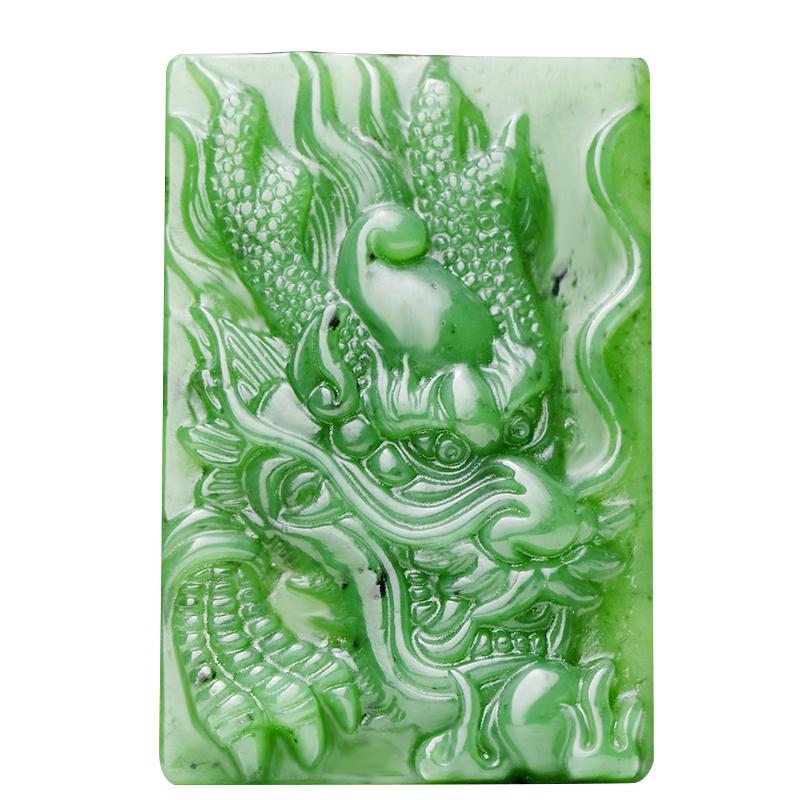 和田玉碧玉龙腾富贵方牌子