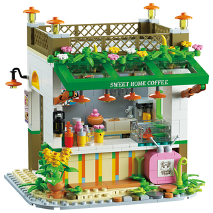 唯乐创想积木迷你颗粒街景房子拼装模型儿童益智拼插玩具摆件礼物