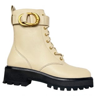 STELLALUNA露娜秋冬金属扣粗跟靴侧拉链增高厚底马丁靴女SL322043