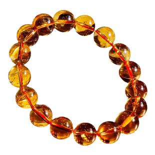 PLSTONE普琳丝天然7A+巴西老矿威士忌焦糖黄水晶手链黄晶手串男女