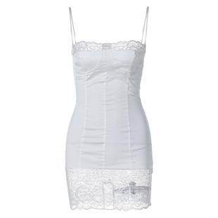 纯欲风蕾丝拼接吊带连衣裙2026春夏新款辣妹修身显瘦性感包臀短裙