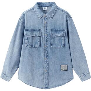 巴拉巴拉童装儿童牛仔外套男童上衣女童秋装2025百搭大童时尚潮酷