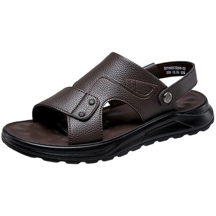 意尔康男鞋夏季男士户外休闲开车凉鞋软底外穿两用凉拖中年爸爸鞋