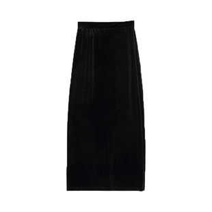 加大码胖mm黑色高端金丝绒半身裙女春秋冬中长款一步裙包臀裙裙子