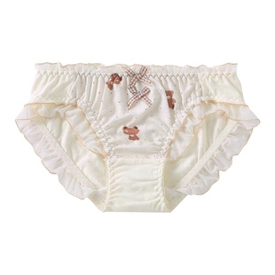 甜蜜小熊 法式性感蕾丝低腰少女内裤透气新款蝴蝶结三角裤系绳