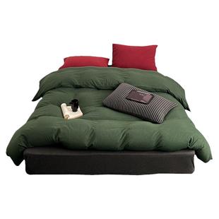 裸睡色织全棉天竺棉四件套 2025年新款A类纯棉针织被套床笠款床品