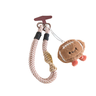 毛绒卡通橄榄球小公仔手机壳挂件结实耐用多功能手机链趣味ins学生可爱女包包挂饰钥匙扣ccd便携短款挂绳手腕