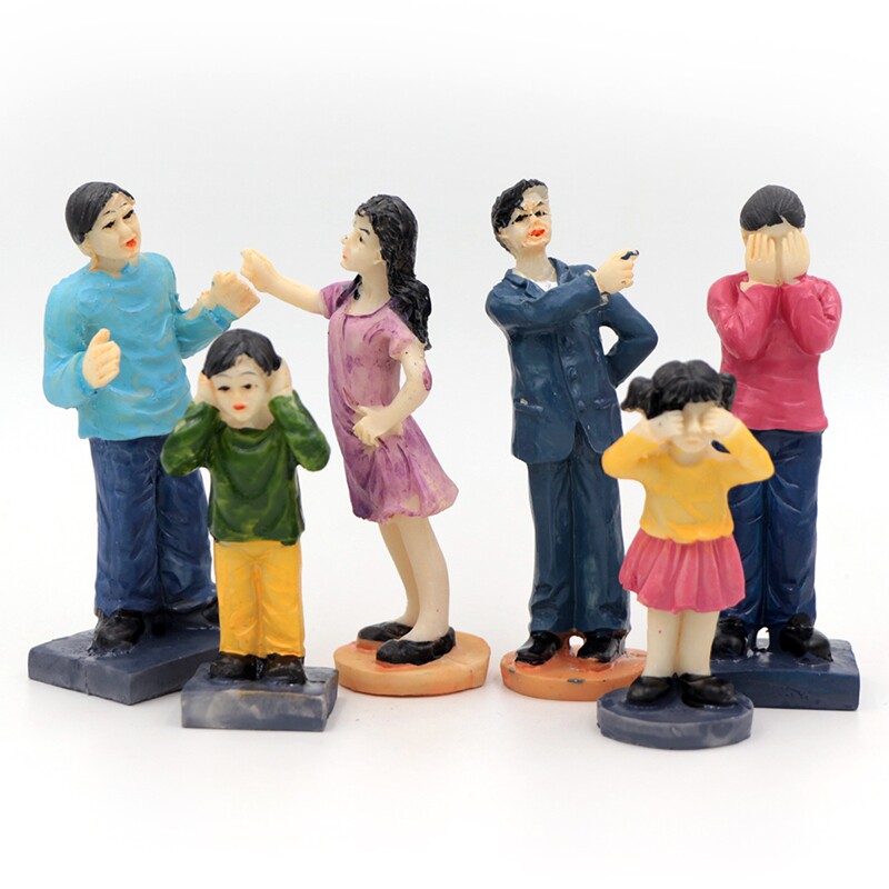 心理沙盘人物家庭和谐暴力夫妻