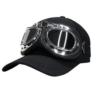 飞行员帽子墨镜防晒帽春秋韩版个性眼镜鸭舌帽男女街头嘻哈棒球帽