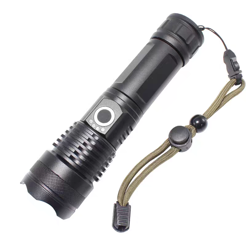P50强光充电手电筒26650户外登山应急远射变焦夜钓灯Type-c插口