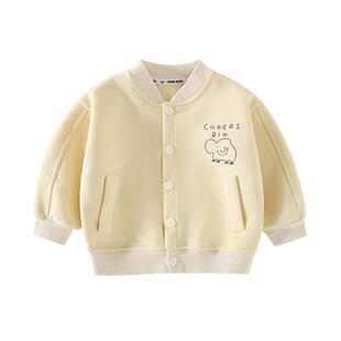 贝肽斯宝宝春装新款棒球服春秋男童女童外出衣服休闲儿童外套S