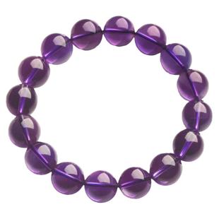 乌拉圭天然紫水晶手链女水晶石珠子手串男九紫离火考试上岸好运礼