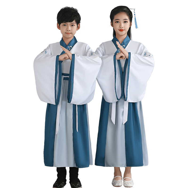 儿童国学服汉服男童套装三字经古装小学生女童弟子规演出服开笔礼