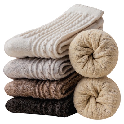 【冬日暖羊毛！】复古麻花羊毛袜