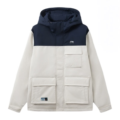 鸭绒短羽绒服李宁保暖男子