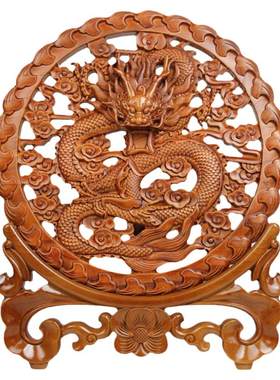 桃木龙挂件家居客厅玄关祥龙摆件