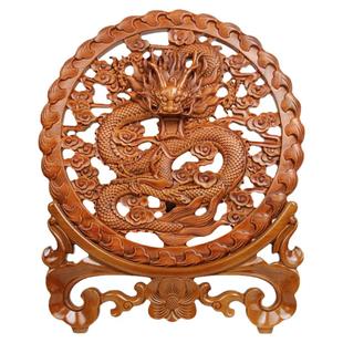 泰山福缘阁桃木立体龙挂件祥龙献瑞神龙吸水家居玄关客厅福字摆件