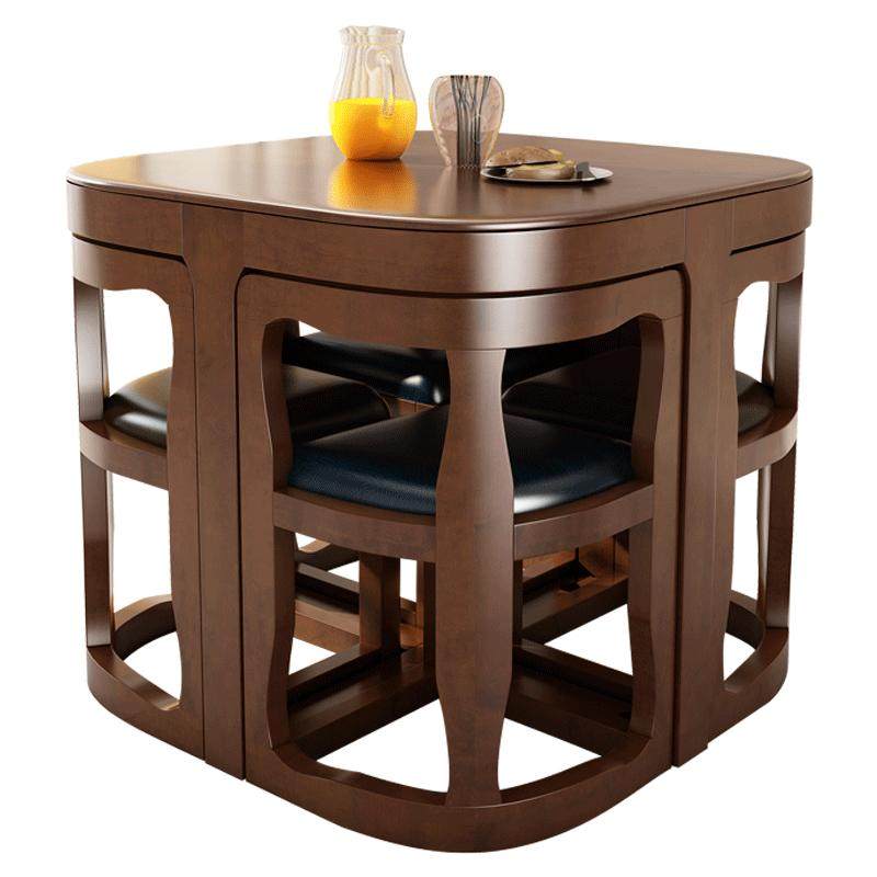 世匠美式乡村实木餐桌小户型家用岩板饭桌北欧轻奢大理石阳台茶桌