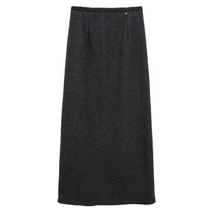 美拉德羊绒开叉直筒裙女2025秋冬新款a字包臀裙加绒中长款半身裙