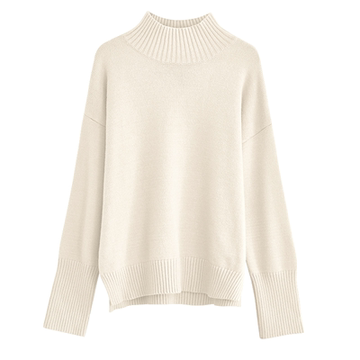 高领毛衣女冬加厚慵懒宽松打底衫2025新款今年流行爆款开叉针织衫
