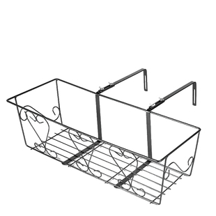 阳台栏杆壁挂花架挂架花槽花卉悬挂铁艺护栏可调节防锈涂层置物架