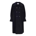 婉甸黑色双面呢大衣冬季A型中长款外套1234C07RJ3YX