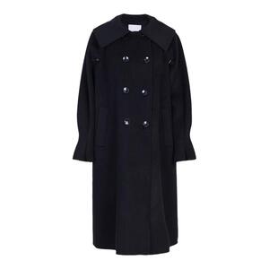 婉甸黑色双面呢大衣冬季A型中长款外套1234C07RJ3YX