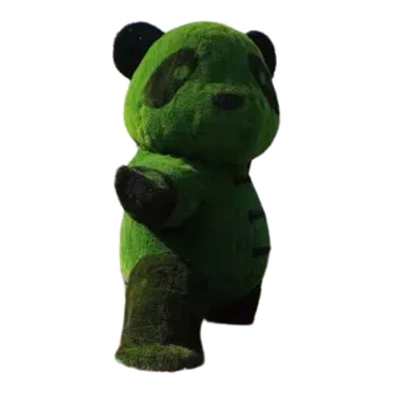 仿真稻草工艺品制作绿雕熊猫动物造型工艺品景区公园广场景观装饰