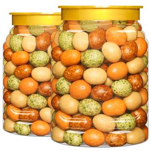 多彩豆鱼皮花生米500g罐装香酥脆皮日本豆80后怀旧休闲小吃零食