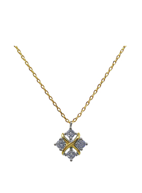 黄铜十字链女拼色工艺满钻饰品