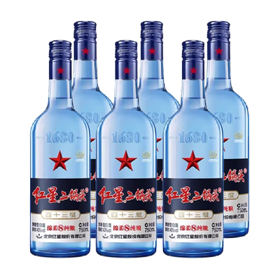 北京红星二锅头43度750ml*6白酒