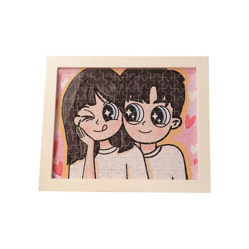 拼图定制diy手工生日礼物送男友男朋友的情侣女七夕情人节相框画