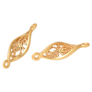 18K哑金保色耳饰螺旋双吊手工diy直管隔珠四心如意手链转运珠隔片