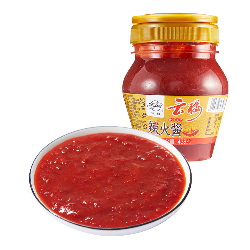 云楼辣火酱438g辣椒酱拌面饭下饭菜蘸酱料佐餐调味品凉拌炒菜调味