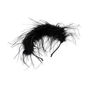 新款羽毛发箍女高级感洋气时尚高颅顶显脸小头箍毛毛发卡发饰发捆