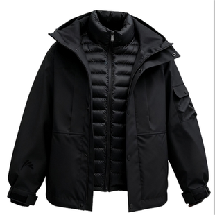 鸭鸭女款羽绒服冬季短款2025年新款三合一外套鹅绒极寒超厚冬装