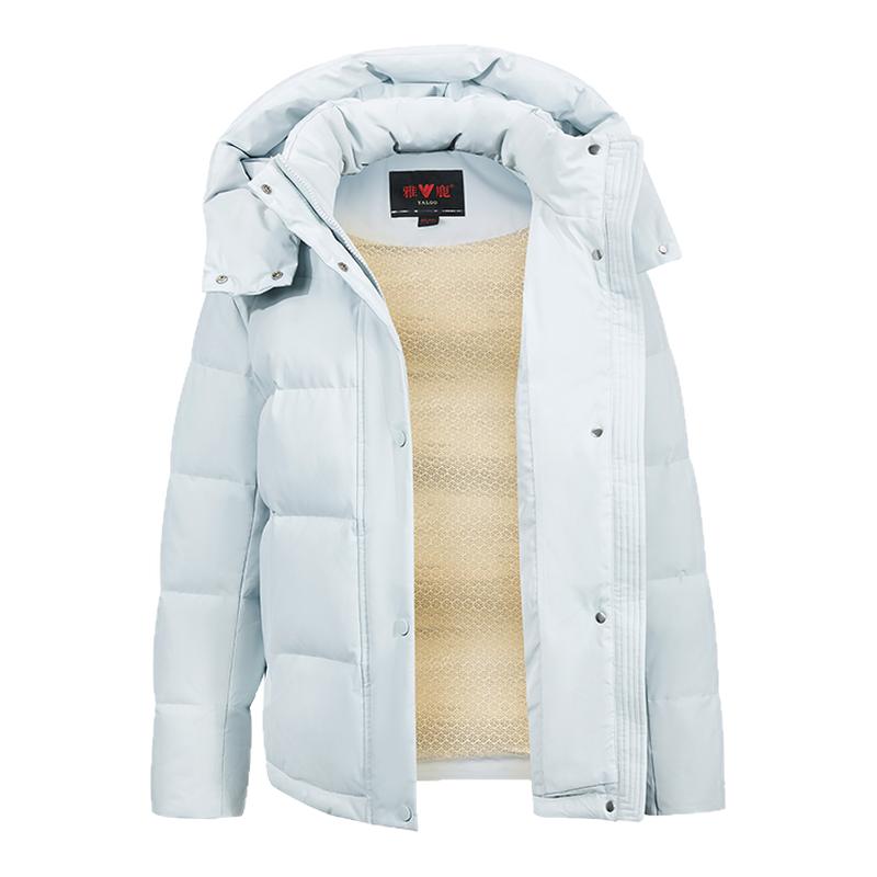 雅鹿蓄热短款羽绒服女士可拆连帽