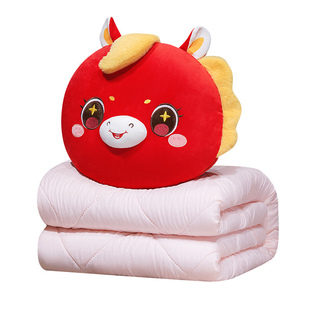 马年神马抱枕被二合一可收纳午休保暖被子办公室学生便携活动礼品