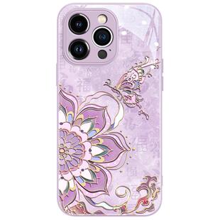 敦煌风蝴蝶苹果17promax手机壳新款16pro玻璃iPhone15硅胶15plus全包14艺术13pro民族风12max花朵11彩色x潮流