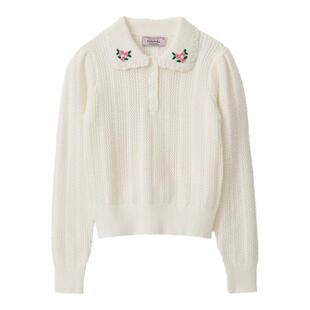 ROLAROLA春季韩式复古羊毛翻领针织衫甜美清新长袖毛衣上衣