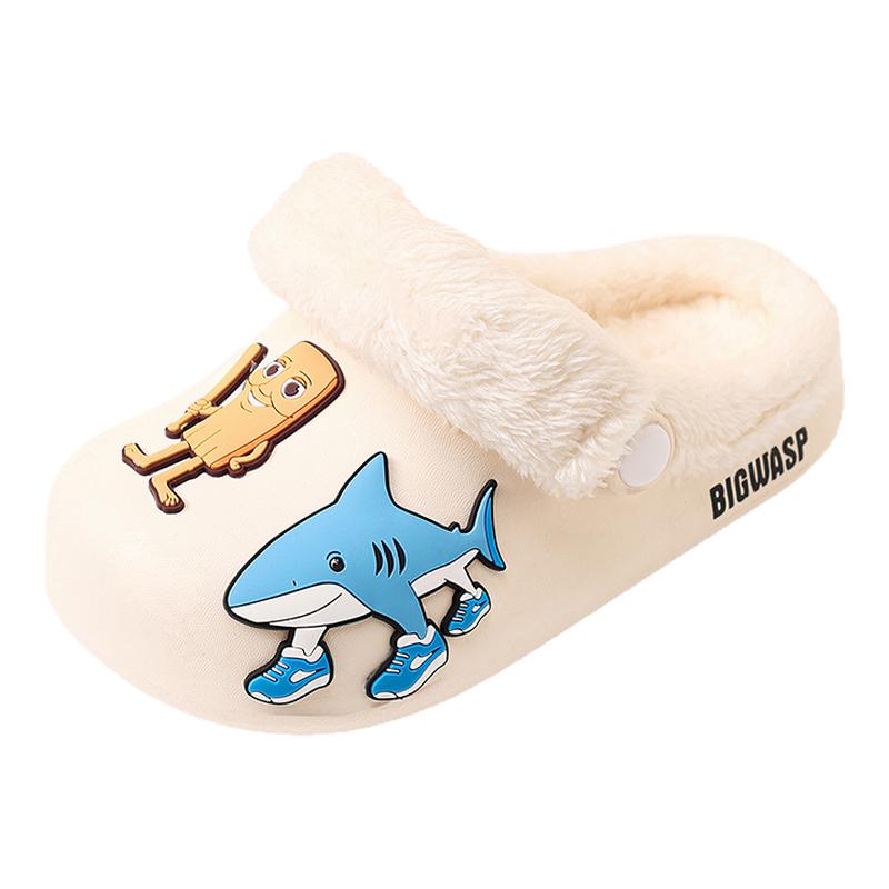 大黄蜂儿童棉拖鞋男童拖鞋保暖冬季棉拖居家静音室内防滑男孩棉鞋
