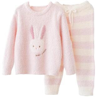 gelato baby秋冬季半边绒儿童睡衣套装女童亲子家居服宝宝加绒厚