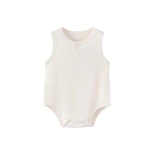 babylove婴儿包屁衣夏季清凉莫代尔睡衣宝宝无袖背心三角哈衣爬服