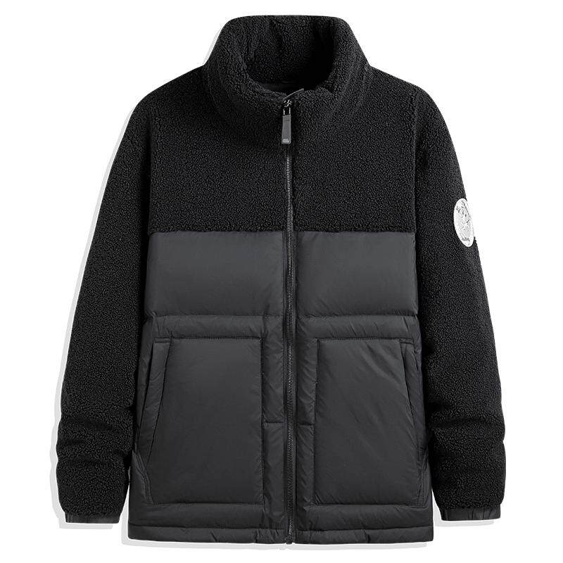 保暖立领摇粒绒大码男士羽绒服