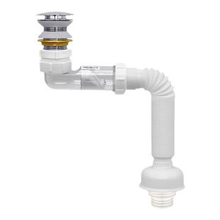 潜水艇洗脸盆下水器洗手池面盆防臭下水管软管排水白色铜漏塞配件