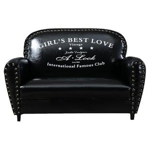 复古工业沙发小户型皮艺简约服装店铺单人双人三人酒吧网吧出租房